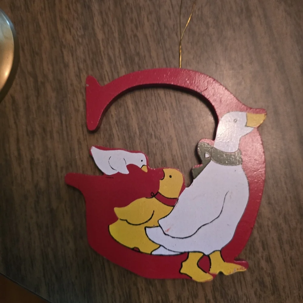 Geese vintage Wooden christmas ornament